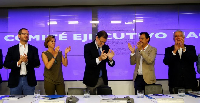 Mariano Rajoy, durante la reunión del Comité Ejecutivo Nacional del PP en la sede del partido. / REUTERS