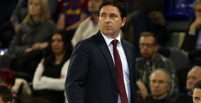 Xavi Pascual, durante un partido del Barcelona. FCB