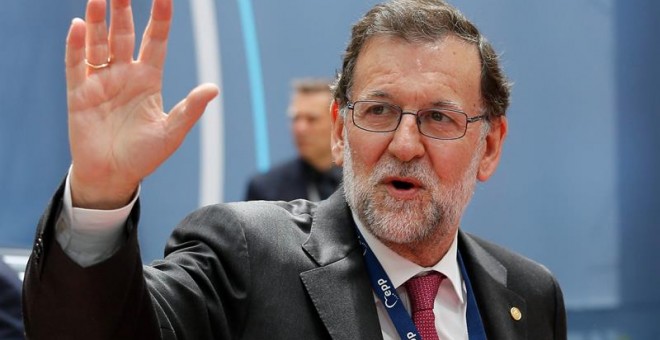 El presidente español en funciones Mariano Rajoy a su llegada al Consejo Europeo celebrado ayer en Bruselas. /EFE