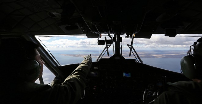 La Tierra del Fuego, en la Patagonia, vista desde un avión militar chileno.