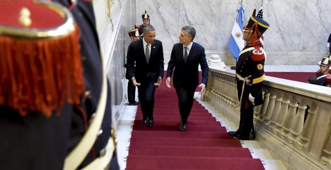 El presidente de los Estados Unidos, Barack Obama, y su homólogo de Argentina, Mauricio Macri, durante su encuentro en la Casa Rosada. Reuters