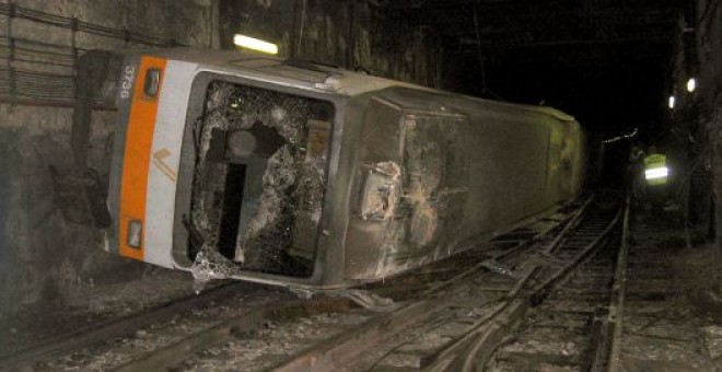 Vagón del metro accidentado en Valencia en 2006