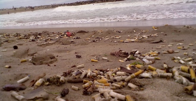Las colillas de cigarrillo, un temible contaminante marino.