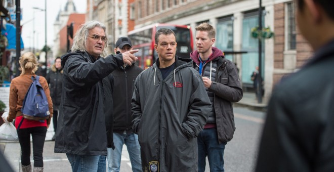 Paul Greengrass y Matt Damon, en el rodaje