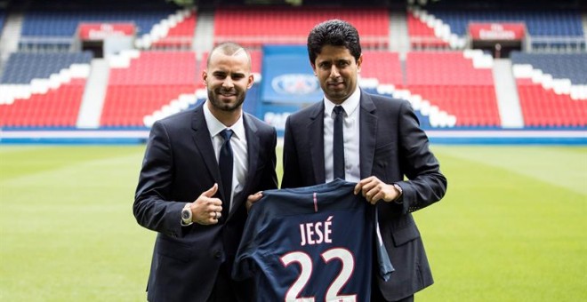 Jesé, durante su presentación con el PSG. EFE/Etienne Laurent