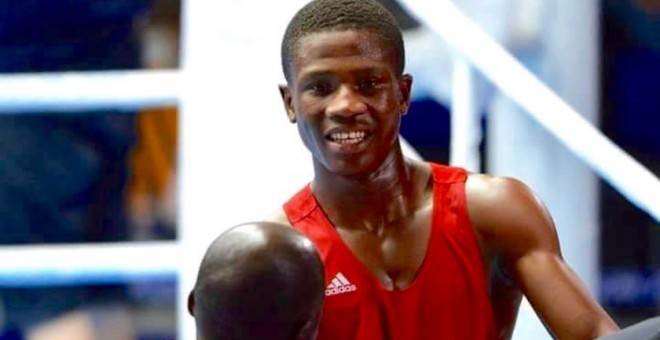 El boxeador de Namibia Jonas Junius.