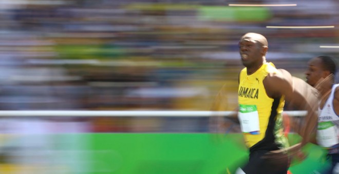 Bolt, durante su serie eliminatoria de los 100 metros. REUTERS/Kai Pfaffenbach