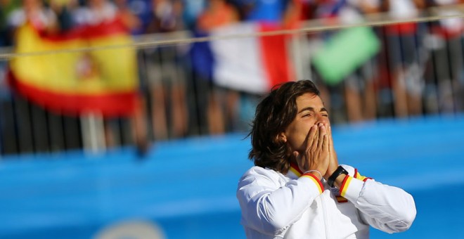 Chourraut celebra su victoria en los Juegos de Río. REUTERS/Ivan Alvarado