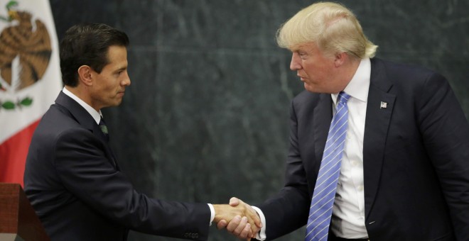 El presidente de México, Enrique Peña Nieto, y el candidato republicano a la casa Blanca, Donald Trump. - REUTERS
