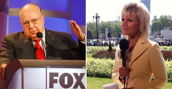 El ex consejero delegado de Fox Roger Ailes y la presentadora Gretchen Carlson. / REUTERS