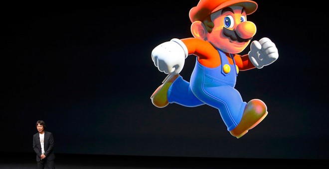 Un momento durante la presentación de 'Super Mario Run' en el evento de Apple en California.- BECK DIEFENBACH (REUTERS)