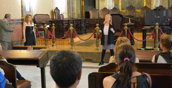 Milagro Calvo, primera magistrada en llegar al Supremo, durante una jornada de puertas abiertas. Foto: poderjudicial.es