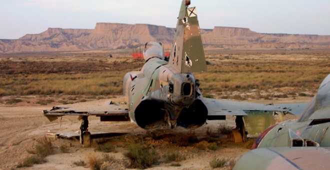 El campo de tiro militar aéreo de Bardenas es el mayor de Europa con 2.000 hectáreas. / MDE.ES