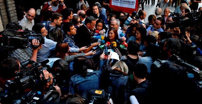 La presidenta del Comité Federal del PSOE, Verónica Pérez, a su llegada esta mañana a la sede del partido en Ferraz. REUTERS/Sergio Perez