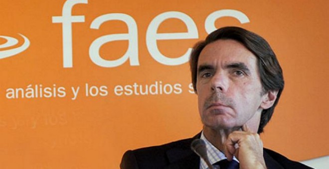 El expresidente del Gobierno, José María Aznar, en un acto de FAES. EFE