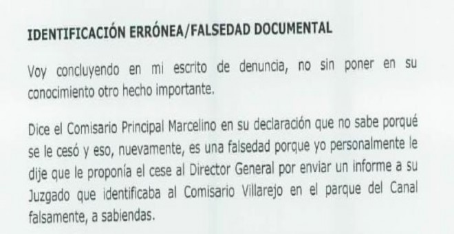 Denuncia interpuesta por Eugenio Pino contra los investigadores.