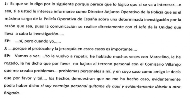 Declaración del ex comisario Eugenio Pino en noviembre de 2015.