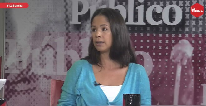 Erika Antequera, durante el debate de En Clave Tuerka 'Colombia, más allá del silencio de los corderos'.