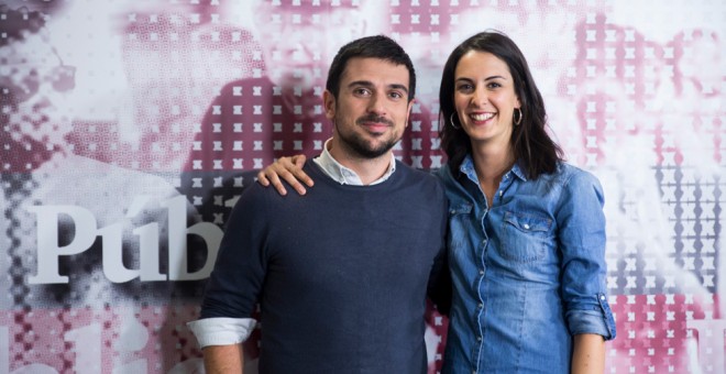 Ramón Espinar y Rita Maestre, tras el debate en Público TV. - IRENE LINGUA