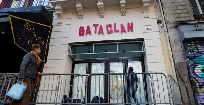 Vista de la nueva fachada de la sala de conciertos Bataclan tras su reconstrucción, en París. /EFE