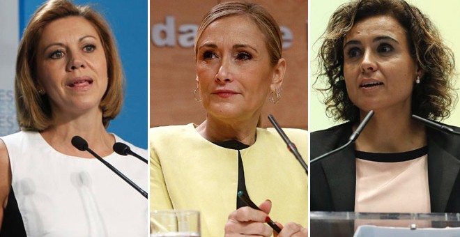 María Dolores de Cospedal, Cristina Cifuentes, y Dolors Montserrat.-