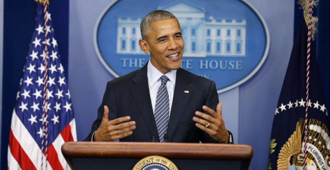 Barack Obama durante su rueda de prensa en la Casa Blanca. /REUTERS