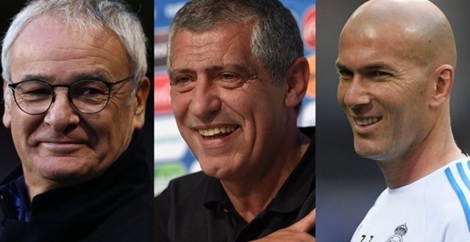 Ranieri, Fernando Santos y Zidane.