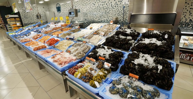 La pescadería de una de las nuevas tiendas de Mercadona, en Puerto de Sagunto.