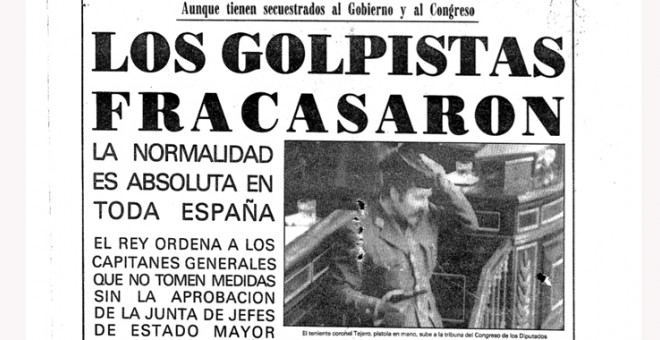 'La Voz de Galicia' abrió su portada del 24 de febrero de 1981 con el fracaso del golpe de Estado.