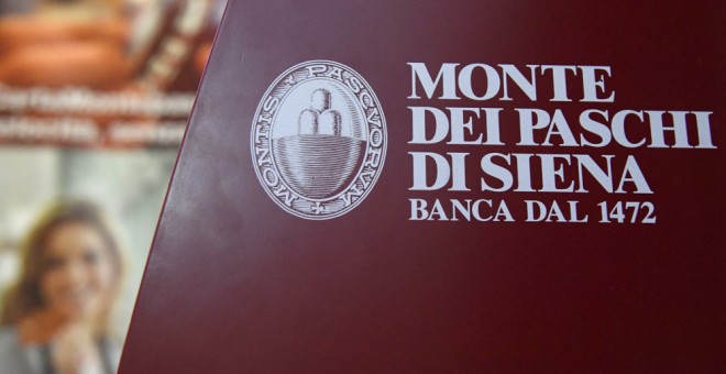 El logo del banco Monte Dei Paschi di Siena, en una oficina en Roma. AFP/Tiziana Fabi