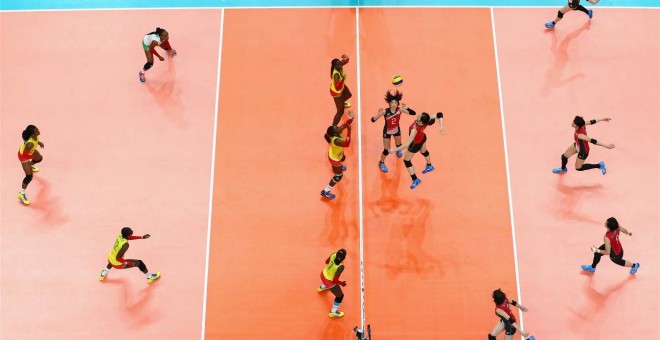 Imagen de un partido de volleyball femenino en los pasados Juegos Olímpicos.