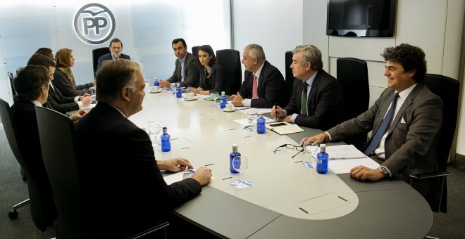 El presidente del PP y del Gobierno, en una imagen de archivo de una reunión del Comité de Dirección del partido conservador, en su sede de la madrileña calle de Génova. EFE