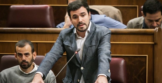 Alberto Garzón durante su comparecencia en el Congreso. EUROPA PRESS