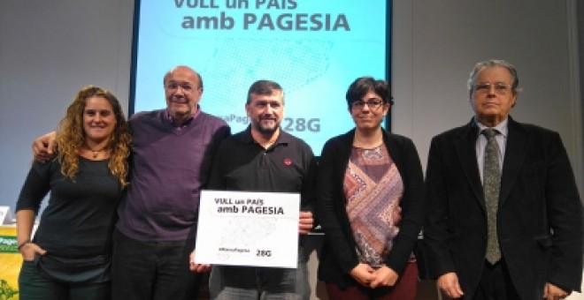 La presentació de la Marxa Pagesa ha comptat amb diversos representants sindicals. UNIÓ DE PAGESOS