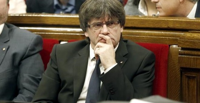 Puigdemont reafirma en Bruselas su intención de celebrar un referéndum sobre la independencia de Catalunya en septiembre. EFE