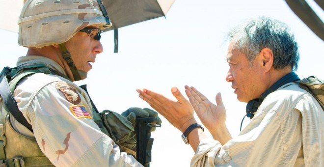 Ang Lee con Vin Diesel durante el rodaje de 'Billy Lynn'