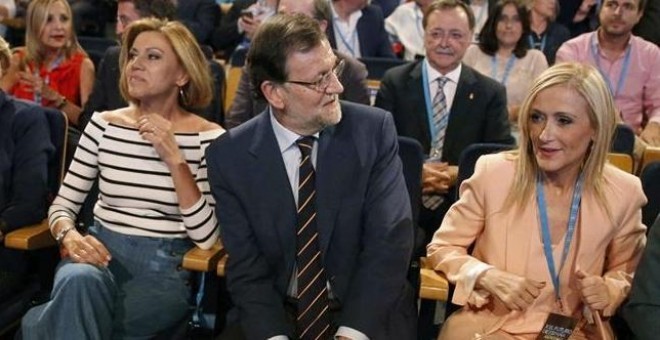 Cospedal, Rajoy y Cifuentes en un acto del PP. EFE