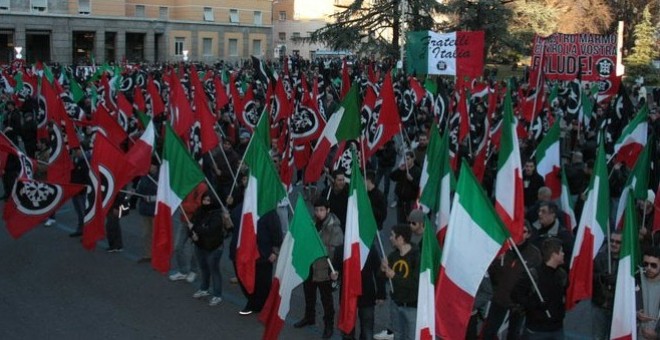 Manifestación de Casa Pound.- Pietro Chiocca (fotografía de dominio público)