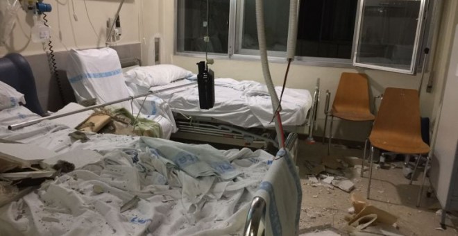 La habitación del hospital de La Paz donde se ha producido el derrumbe este jueves. Foto: Cadena SER
