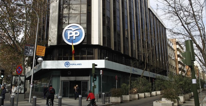 Sede del PP en Madrid. EUROPA PRESS