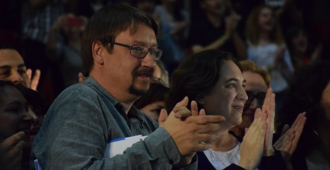 Xavier Domènech y Ada Colau en la asamblea fundacional de Els Comuns