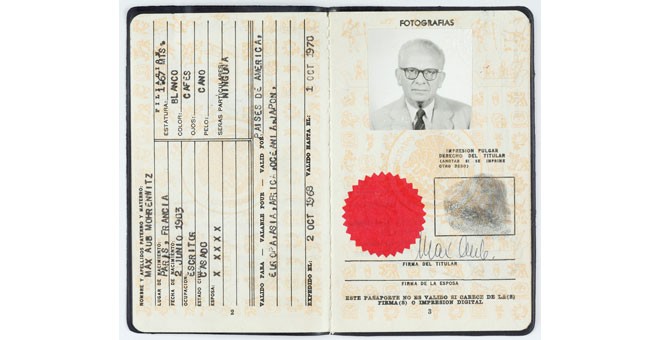 Pasaporte mexicano de Max Aub, que le permitió la entrada en España en 1969. (Foto: Fundación Max Aub)