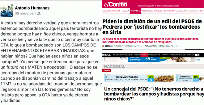 Post en Facebook y su eco en la prensa.