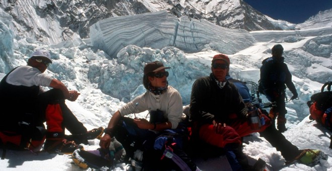 Araceli Segarra, durant l'expedició de cinema IMAX a l'Everest (1996) / Araceli Segarra