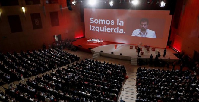 Luis Tudanca, presidente del Congreso Federal del PSOE, se dirige a los delegados durante la inauguración del cónclave socialista./EFE