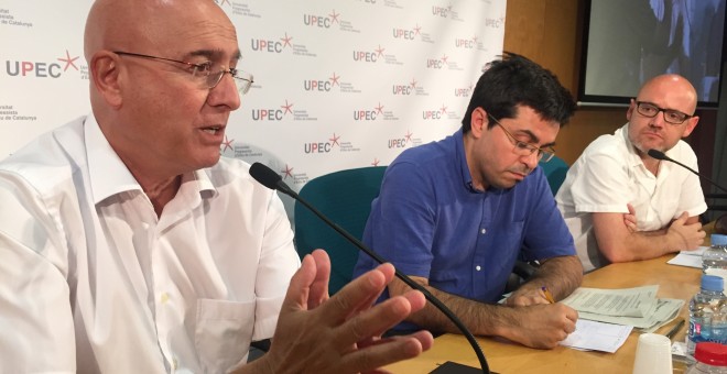 Tresserras i Pisarello, durant el debat de dijous a l'UPEC. / CARLES BELLSOLÀ