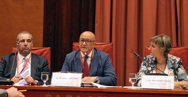 Martín-Blas, en la seva compareixença a la comissió d'investigació sobre 'l'Operació Catalunya'. / FOTO: PARLAMENT DE CATALUNYA