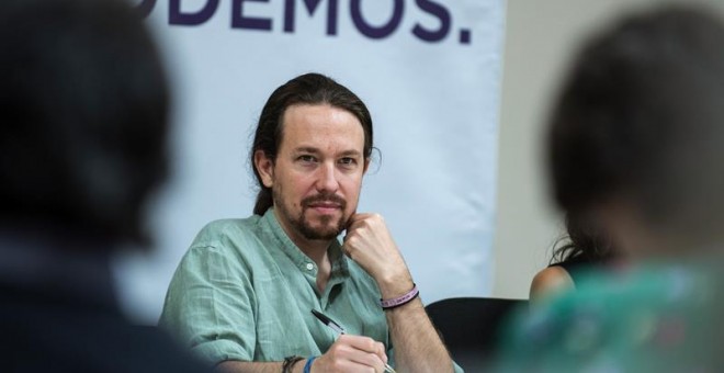 El secretario general de Podemos, Pablo Iglesias, durante el Consejo Ciudadano Estatal de Podemos en Carranque (Toledo).EFE/Ismael Herrero