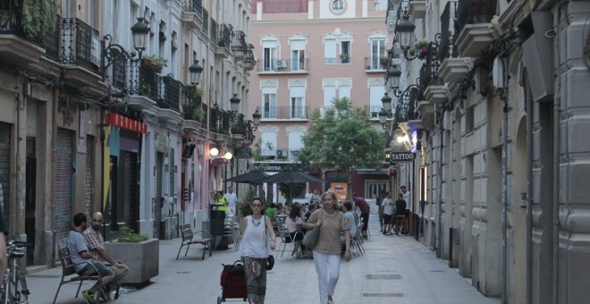 Carrers peatonals al barri valencià de Russafa.