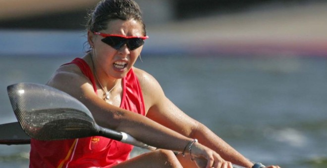 La piragüista Beatriz Manchón en los Juegos Olímpicos de Atenas 2004